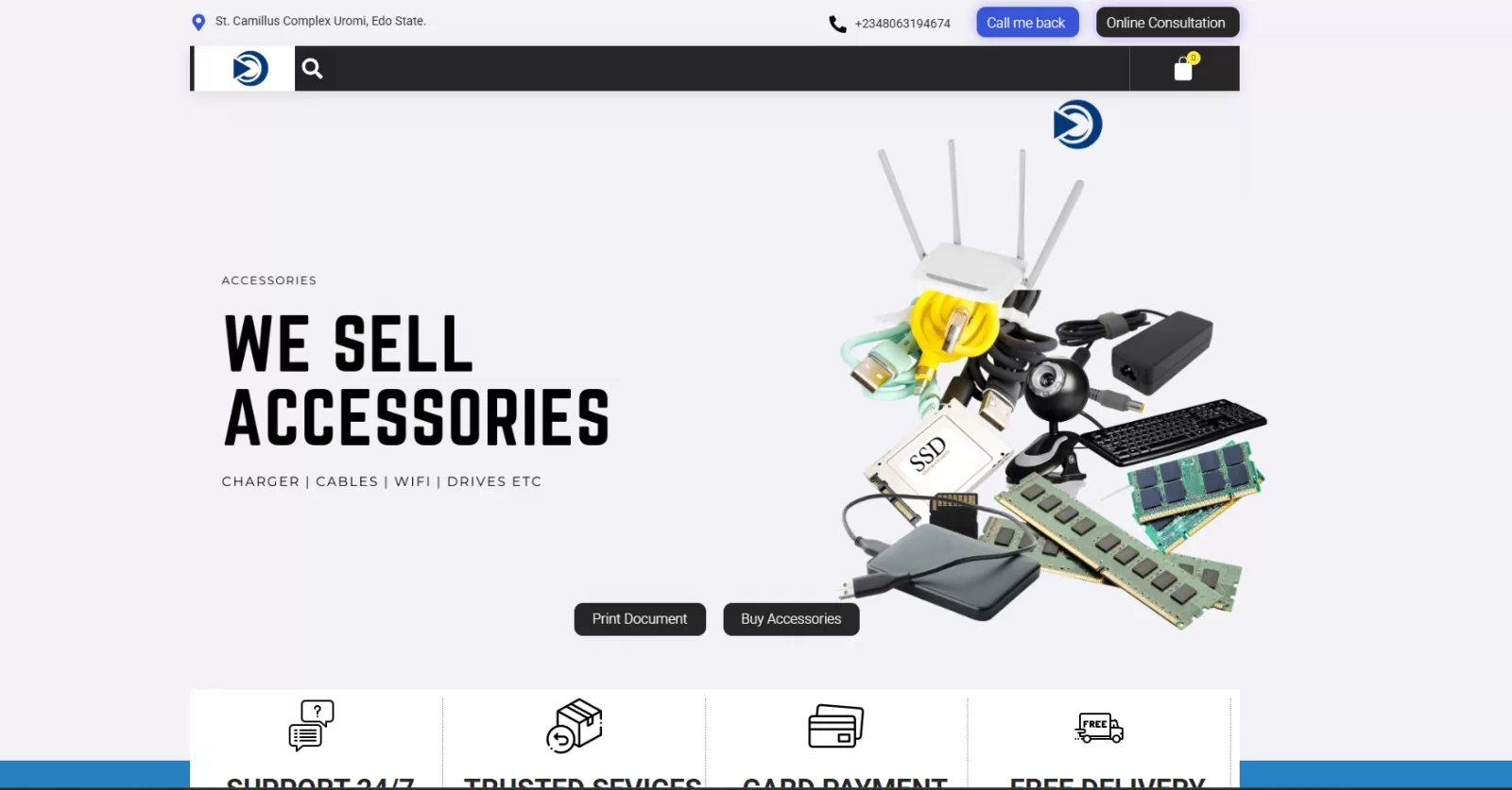 Computer accessories retailer online store